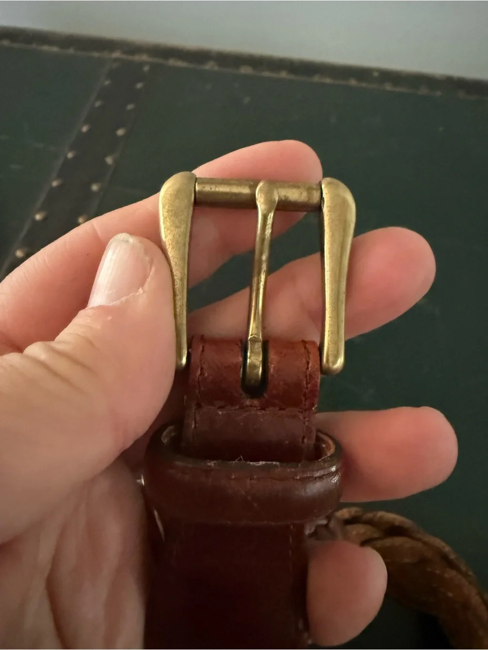 Brown Braided Leather Men's Belt - Classic Casual Style